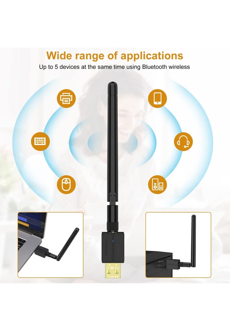 Generic Long Range USB Bluetooth 5.3 Adapter for Desktop PC - 328FT Wireless Transfer for Mouse, Keyboard, Headphones - Win11/10/8.1 Support  - Image 4