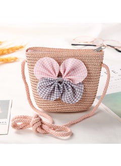 Girls Trendy Crossbody Mini PurseTwo-color bow bag pink Two-color bow bag pink