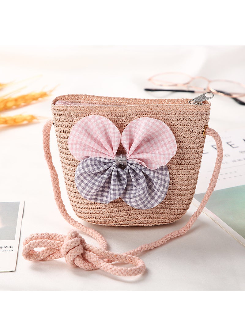 Generic - Girls Trendy Crossbody Mini PurseTwo-color bow bag pink Two-color bow bag pink - Image 1
