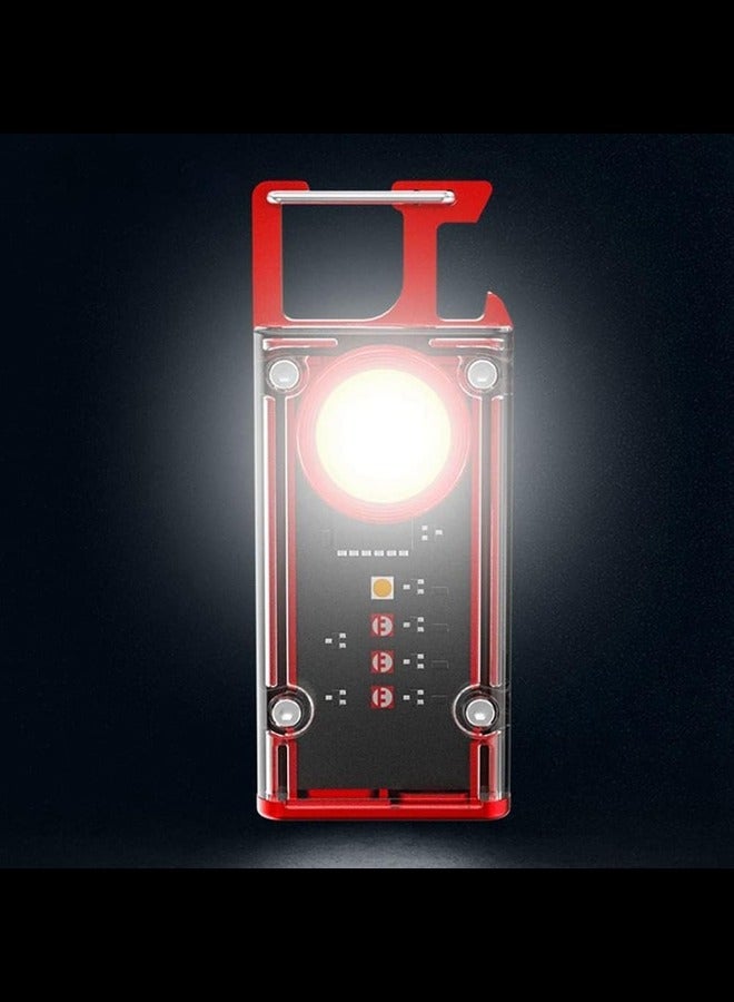 Multifunctional Keychain Light Mini LED Flashlight Keychain Lamp Outdoor Camping Driver Emergency COB Work Light - Image 3