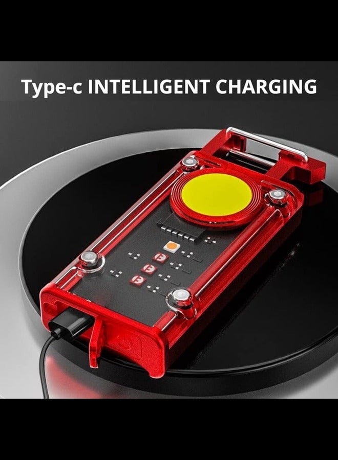 Multifunctional Keychain Light Mini LED Flashlight Keychain Lamp Outdoor Camping Driver Emergency COB Work Light - Image 4