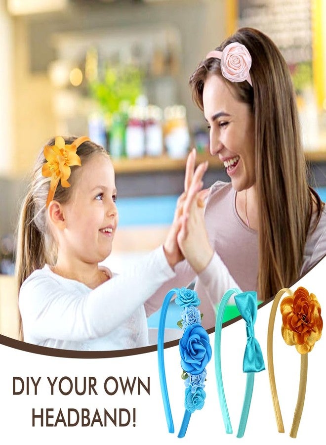 Cinaci 30 Pieces Candy Color Width 1cm/0.4" Thin Plastic Headbands Satin Covered Blank Plain DIY Craft Headbands for Women Girls Teens Kids - Image 5