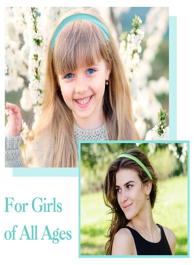 Cinaci 30 Pieces Candy Color Width 1cm/0.4" Thin Plastic Headbands Satin Covered Blank Plain DIY Craft Headbands for Women Girls Teens Kids - Image 4