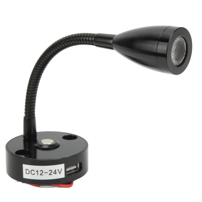 RV Reading Light 15cm Cable 12-24V 3W LED Flexible Gooseneck - Touch Control 3 Color Light RV Bedside Reading Lamp for Yacht Camper - Image 4