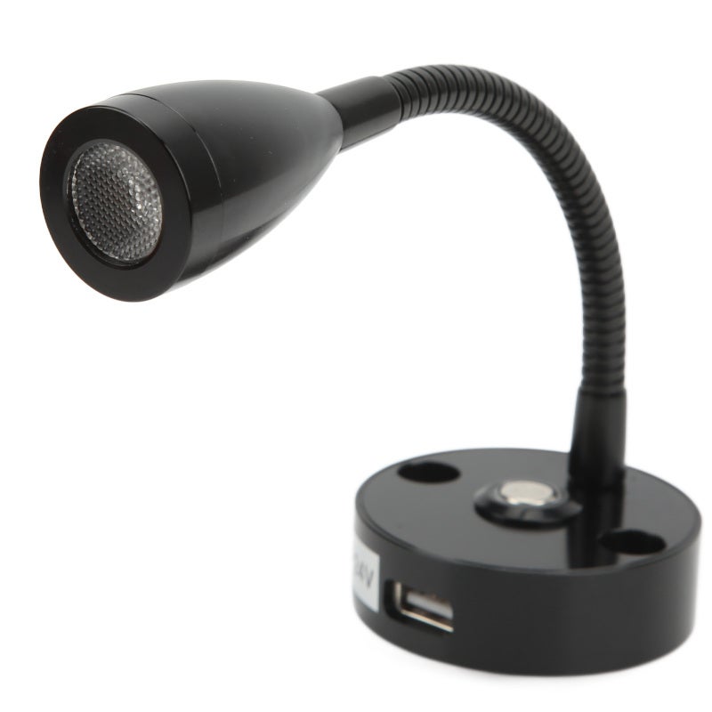 RV Reading Light 15cm Cable 12-24V 3W LED Flexible Gooseneck - Touch Control 3 Color Light RV Bedside Reading Lamp for Yacht Camper - Image 2