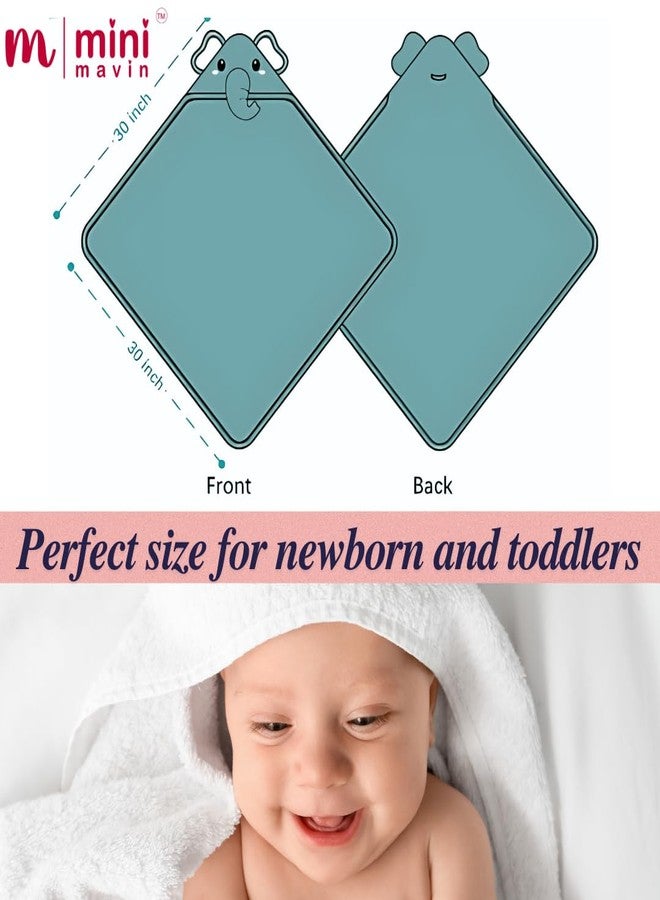 MINI MAVIN Muslin Cloth Baby Bath Towel - Multiple Layer Muslin Towels - Soft and Absorbent Bath Towel for New Born (Hooded_SkyBlue) (Car & Rainbow) (Hooded SkyBlue) - Image 4
