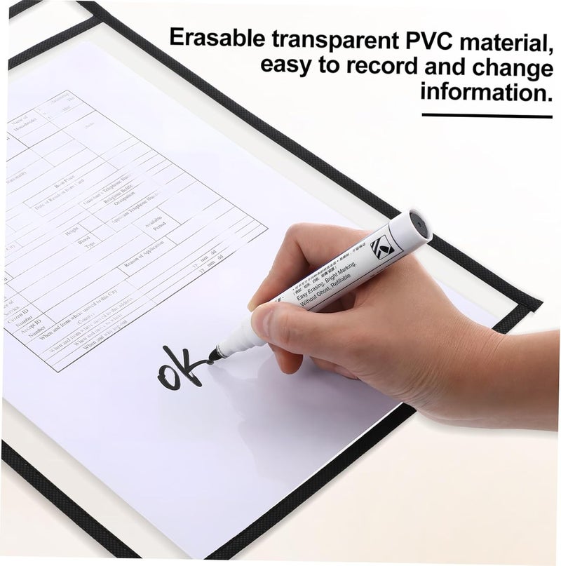 Multi usage jojofuny 30 Pcs Reusable Dry Erase Pockets PVC Hanging Ticket Holders for Classroom and Office Organization Protective Sleeves for Papers and Receipts Wear resistant All environment compatible Modern color selections No overseas transit wait Set product combo compatible Scratch resistant Systematic nationwide ship Trendy widespread design Precision made Newly stocked local goods Confirmed available stock Repeated use resistant selected material Local inventory listed item Individual group scene compatible Trendy versatile build Proper storage environment Assorted color options Domestic distribution ready In-house warehouse packing Pre-stock well-packed goods Market demand focused build Fast & slow shipment compatible Low dust buildup Reinforced edge - Image 3