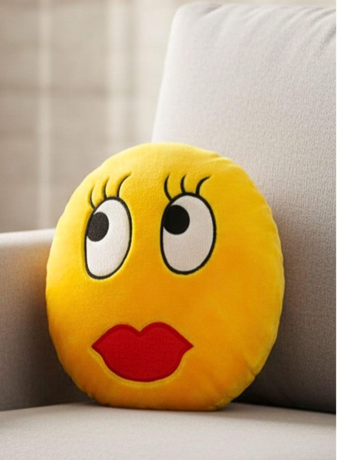 Tickles Stuffed Soft Batting Eyelashes Smiley Cushion Toy Pillow Car 33 cm (Made in India) - Image 3