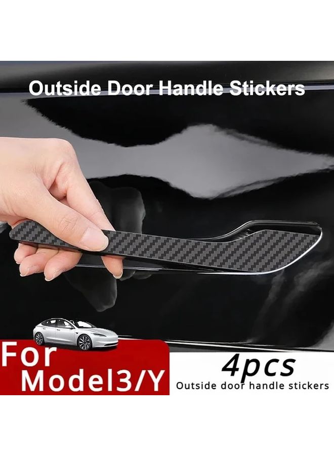 Black Door Handle Cover Protector Set of 4 for Model 3 Model Y - Image 3