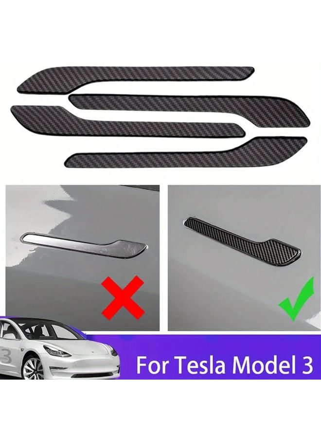 Black Door Handle Cover Protector Set of 4 for Model 3 Model Y - Image 5