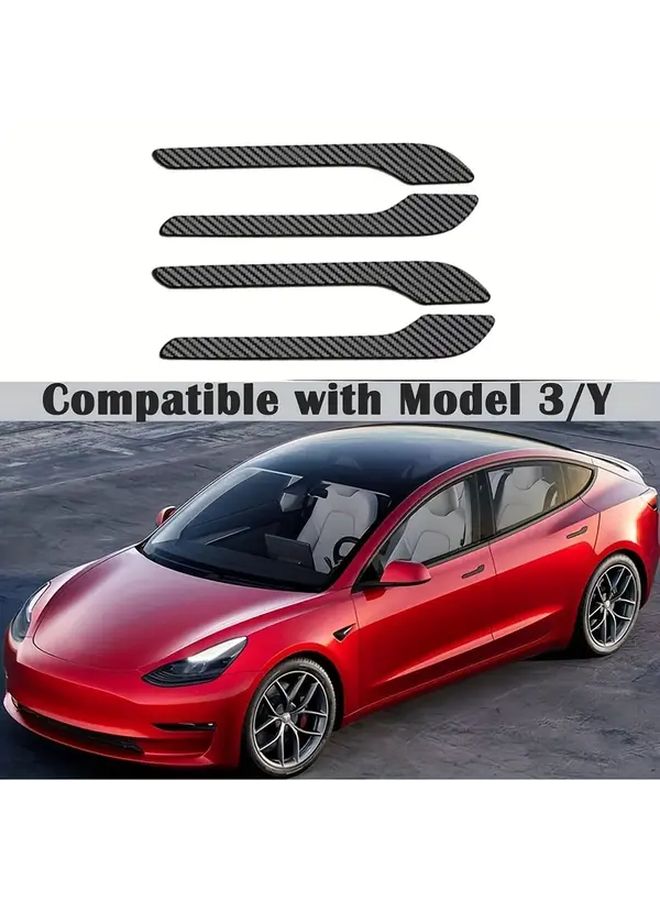 Black Door Handle Cover Protector Set of 4 for Model 3 Model Y - Image 2