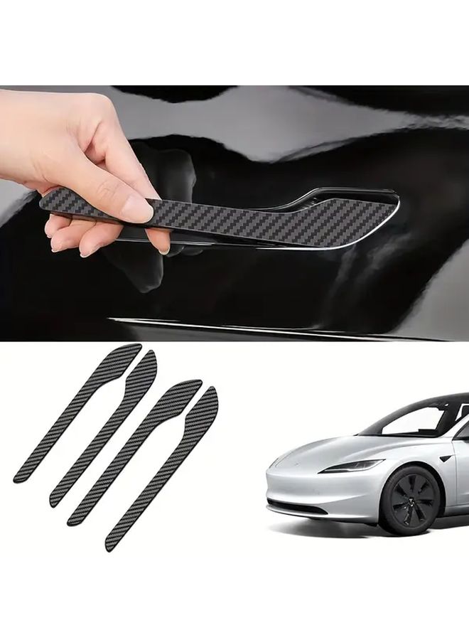 Black Door Handle Cover Protector Set of 4 for Model 3 Model Y - Image 1