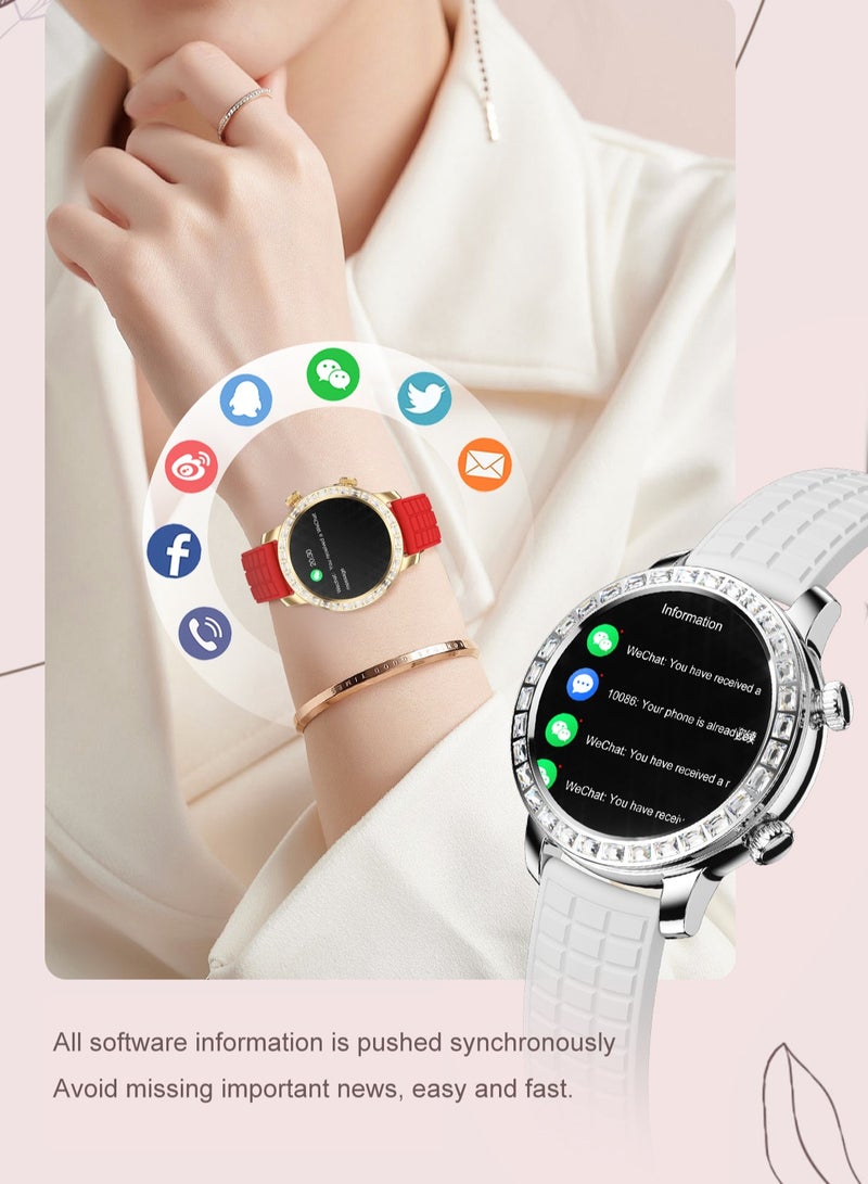 AROAQ Z95 Smart Watch, Waterproof HD AMOLED Mini Smart Watch With Two Straps, Gesture Answering Health Monitoring Full Touch Fitness Tracker Watch With Multiple Sports Modes, (Silver) - Image 4