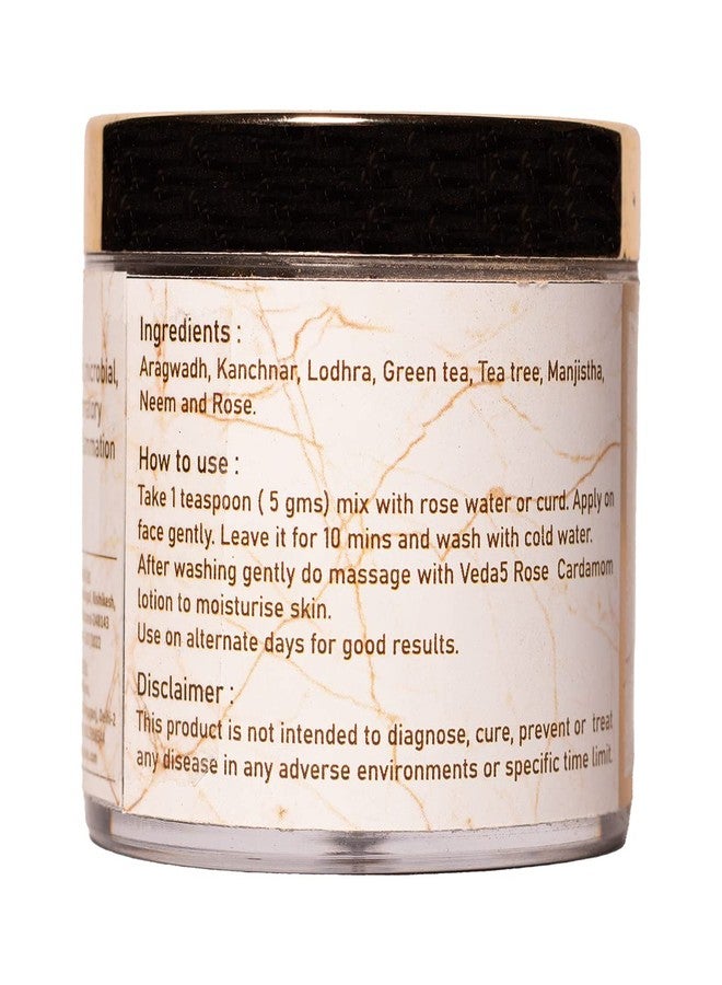 Veda5 Ayurvedic Anti Acne Face Pack Enriched with Green Tea | Used for acne, pigmentation; glowing skin; oil control | Nourishes & Hydrates, For All Skin Types, 50g - Himalayan Naturals - Image 3