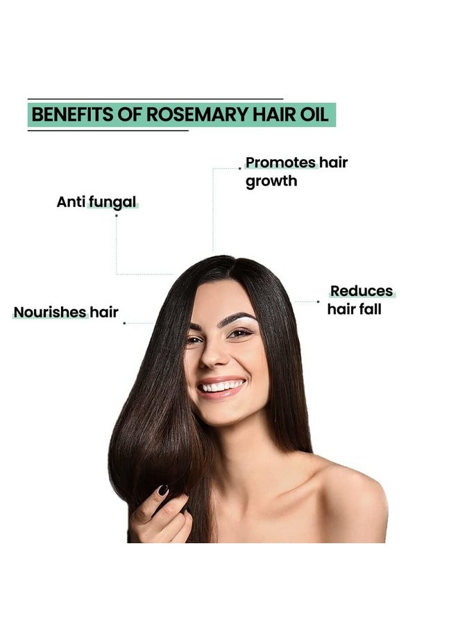 Rey Naturals - Tea Tree Oil, Rosemary Oil & Castor Oil For Hair Growth, Hairfall Control, Dandruff | Essential Oil & Cold Pressed Oil Set For Face, Skin, Hair Care| All Skin & Hair Types - 15Ml*2+200Ml - Image 1