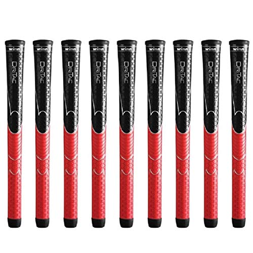 Winn Dri-Tac Standard Black/Red - 9 Piece Golf Grip Bundle - Image 1