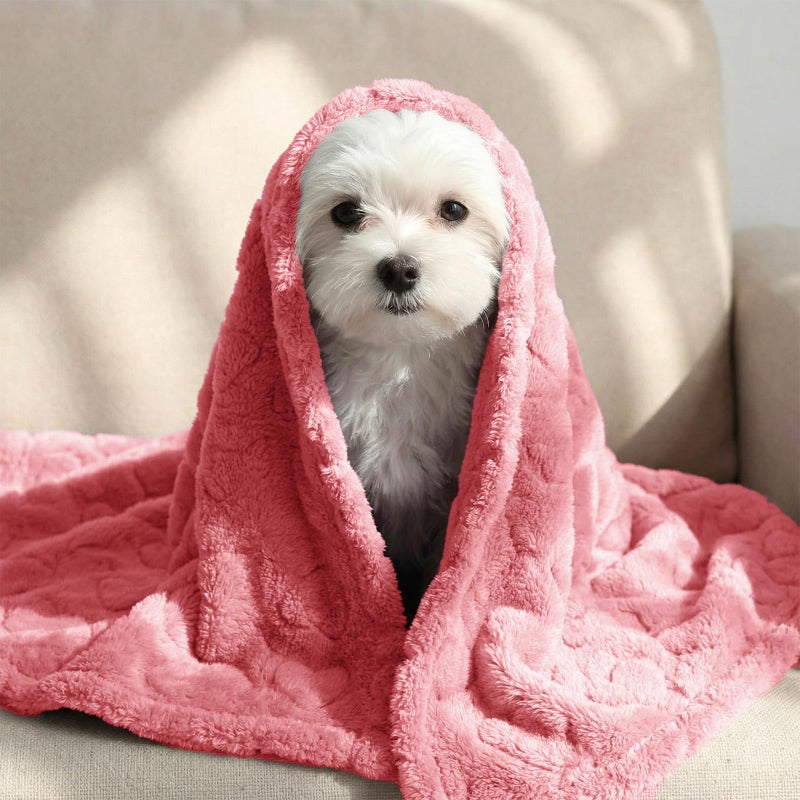 Tegeme 3 Pcs Small Dog Blanket 280 GSM Washable Pet Bed Cover Soft Fluffy Puppy Blanket 3D Textured Heart Checkered Pattern Fleece Soft Cat Plush Pet Throws for Kitten Doggy(Classic Colors,20"Ã—30") - Image 5