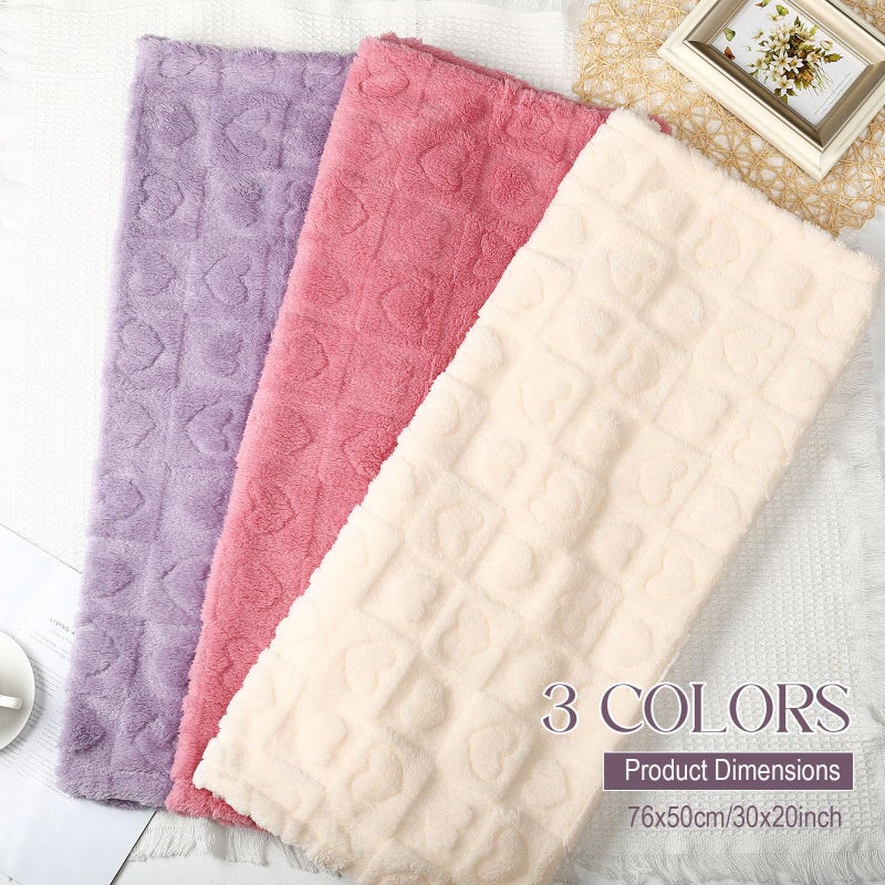 Tegeme 3 Pcs Small Dog Blanket 280 GSM Washable Pet Bed Cover Soft Fluffy Puppy Blanket 3D Textured Heart Checkered Pattern Fleece Soft Cat Plush Pet Throws for Kitten Doggy(Classic Colors,20"Ã—30") - Image 4