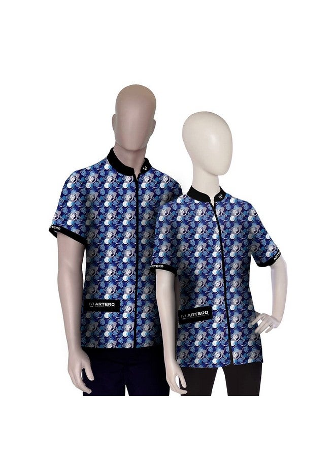 أرتيرو قميص ميامي سموك للجنسين مصمم لمصففي الكلاب ومحترفي العيادات البيطرية مصنوع من مادة البوليستر بنسبة 100%، متين للغاية، ومريح وخفيف الوزن في الارتداء - أزرق Xs - Image 1