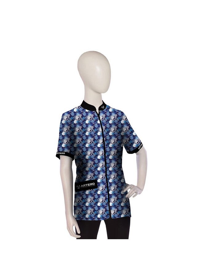 أرتيرو قميص ميامي سموك للجنسين مصمم لمصففي الكلاب ومحترفي العيادات البيطرية مصنوع من مادة البوليستر بنسبة 100%، متين للغاية، ومريح وخفيف الوزن في الارتداء - أزرق Xs - Image 2