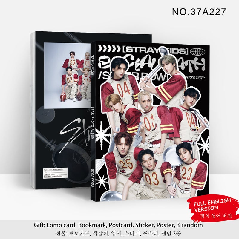 STRAYKIDS Celebrity Photobook Collection – 40 Pages High-Gloss Premium Photo Album with Hot Stamping Cover