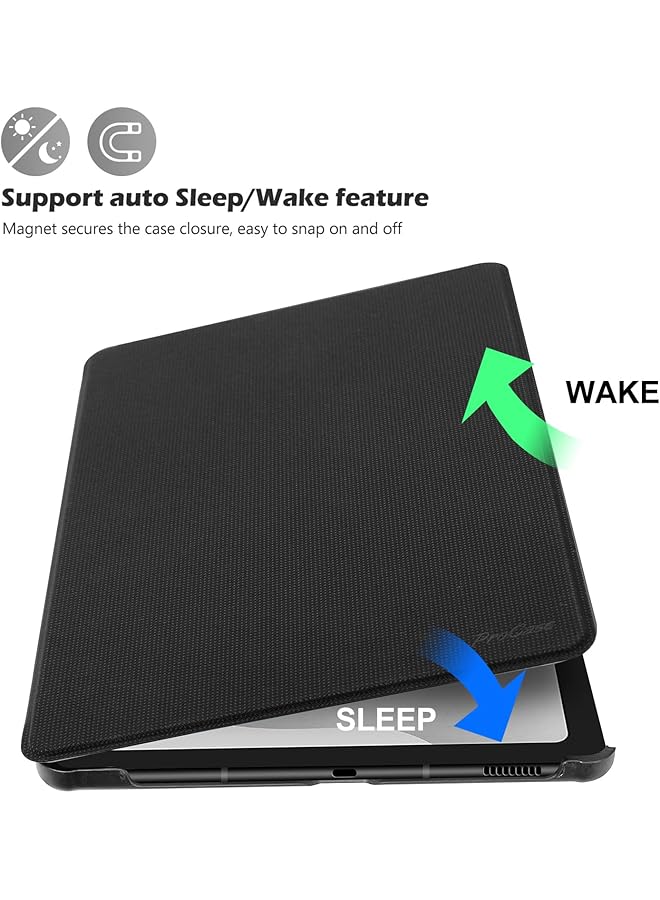Procases Galaxy Tab S6 Lite 10.4 Case 2022 2020 With Stylus Holder Slim Stand Protective Folio Case Smart Cover For Galaxy Tab S6 Lite 10.4 Inch Sm-P613 P610 P615 -Black - Image 4