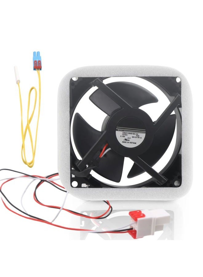 AIZYSY DA81-06013A Refrigerator Evaporator Fan Motor,Replacement Parts DA31-00287A U92C12MS1B3-52 for Samsung RF28HMEDBSR RF28HFEDTSR RF26HFENDSL RF25HMEDBSR etc，with Silent Sponge(No Noise) - Image 1