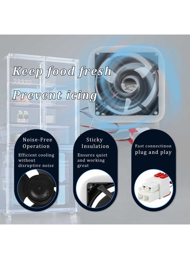 AIZYSY DA81-06013A Refrigerator Evaporator Fan Motor,Replacement Parts DA31-00287A U92C12MS1B3-52 for Samsung RF28HMEDBSR RF28HFEDTSR RF26HFENDSL RF25HMEDBSR etc，with Silent Sponge(No Noise) - Image 4
