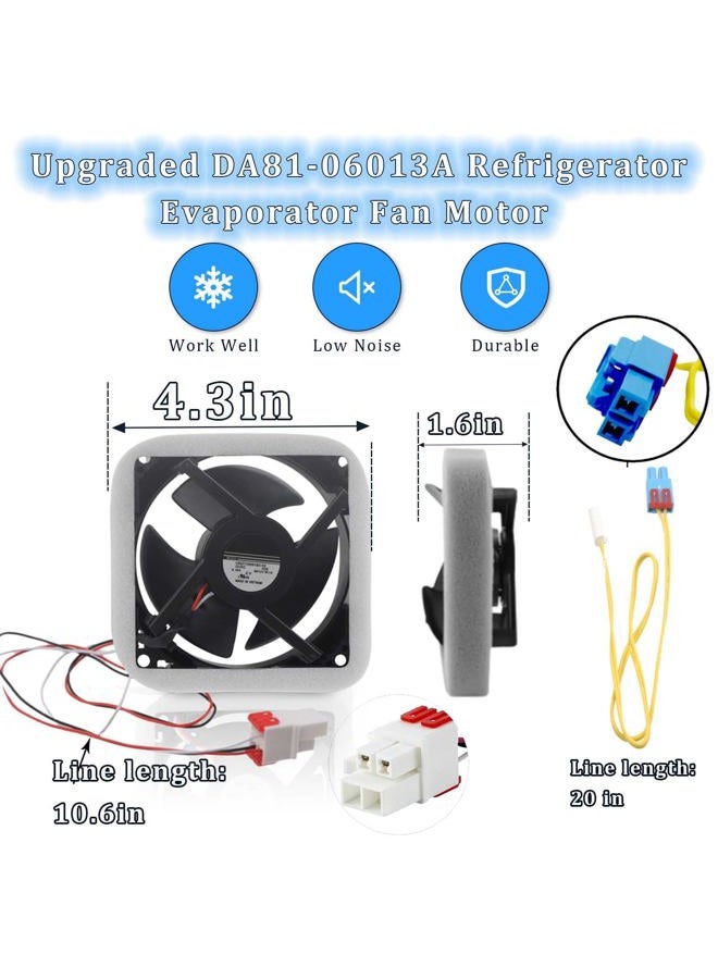 AIZYSY DA81-06013A Refrigerator Evaporator Fan Motor,Replacement Parts DA31-00287A U92C12MS1B3-52 for Samsung RF28HMEDBSR RF28HFEDTSR RF26HFENDSL RF25HMEDBSR etc，with Silent Sponge(No Noise) - Image 2