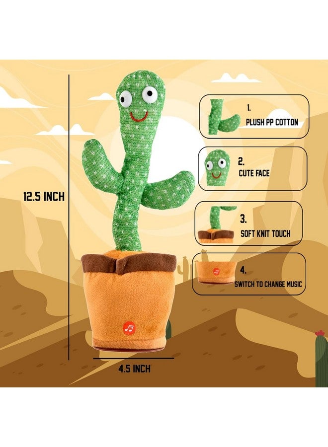 كريرين لعبة KRIREEN Dancing Cactus للأطفال يمكنها القيام بوظيفة الغناء والتسجيل - كرر ما تقوله، ألعاب تعليمية للأطفال، عبوة من قطعة واحدة، كابل قابل لإعادة الشحن متضمن - Image 2