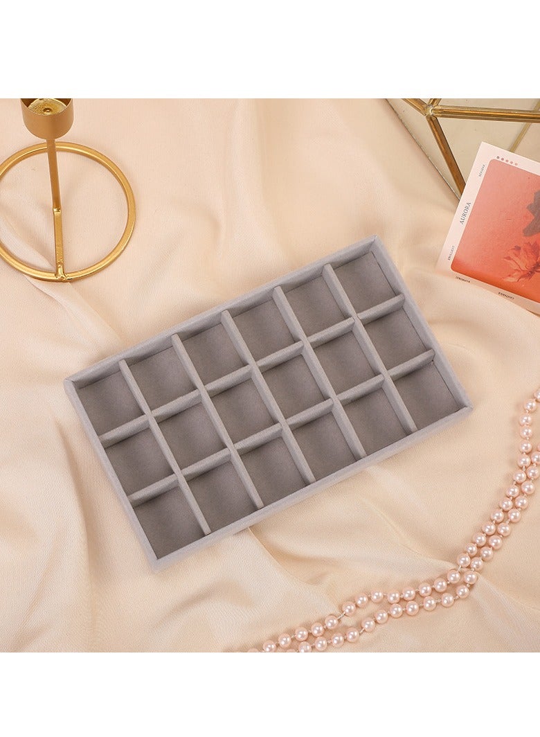 xozgdovg Jewelry box Flannel ring box Earrings tray jewelry display rack Drawer type storage box 18 gray 