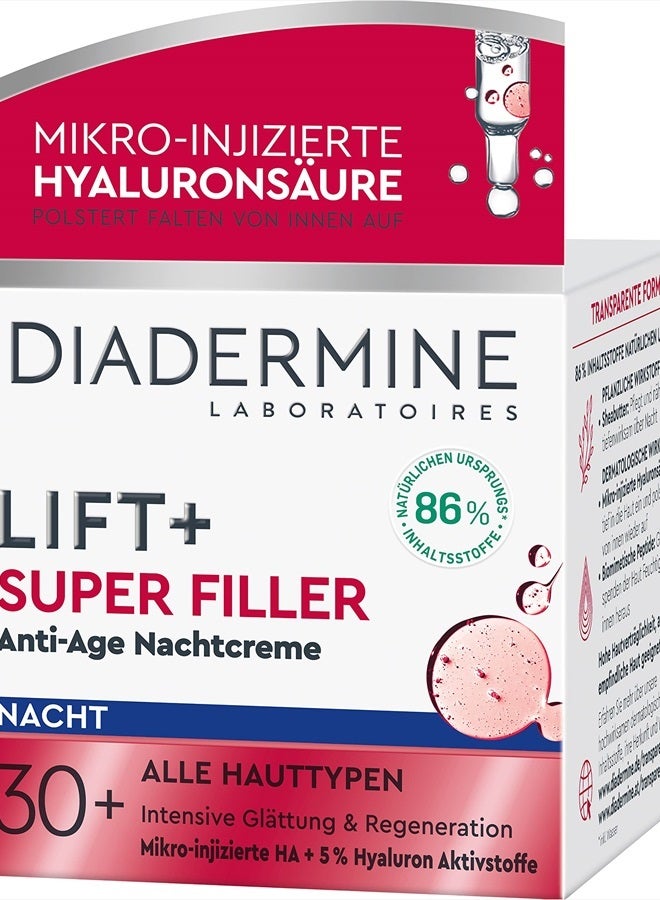 diadermine كريم الليل المضاد للشيخوخة ليفت + سوبر فيلر هيالورون - 1.76 أونصة سائلة (50 مل) - Image 1