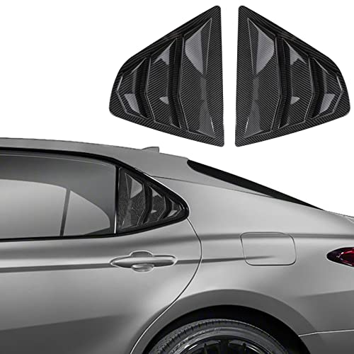 CKE Compatible with Toyota Camry 2024 2023 2022 2021 2020 2019 2018 Accessories Car Rear Side Window Louvers Air Vent Scoop Shades Cover Trim Blinds -Carbon Fiber Style (Not Fit 2025) - Image 1