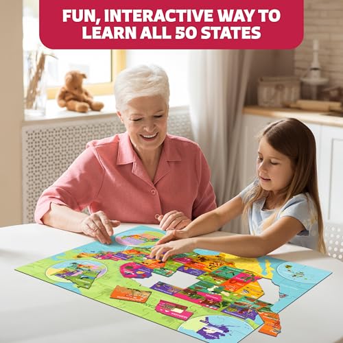 Clever Fox Play United States Puzzle for Kids Ages 48 87 Large USA StateShaped Pieces 27x20 Map Learn All 50 US States Capitals Landmarks USA Jigsaw Educational Toy Gift for Boys Girls Ages 4 - Image 5