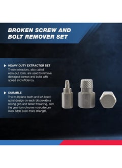 Neiko NEIKO 04204A Hex-Head Multispline Screw and Bolt Extractor Set, Easy-Out Extraction, Broken Remover, Stripped Fastener Tool, 1/8 Inch to 7/8 in 1/32-Inch Increments, CrMo, 25 Pieces  - Image 2
