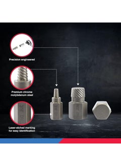 Neiko NEIKO 04204A Hex-Head Multispline Screw and Bolt Extractor Set, Easy-Out Extraction, Broken Remover, Stripped Fastener Tool, 1/8 Inch to 7/8 in 1/32-Inch Increments, CrMo, 25 Pieces  - Image 4