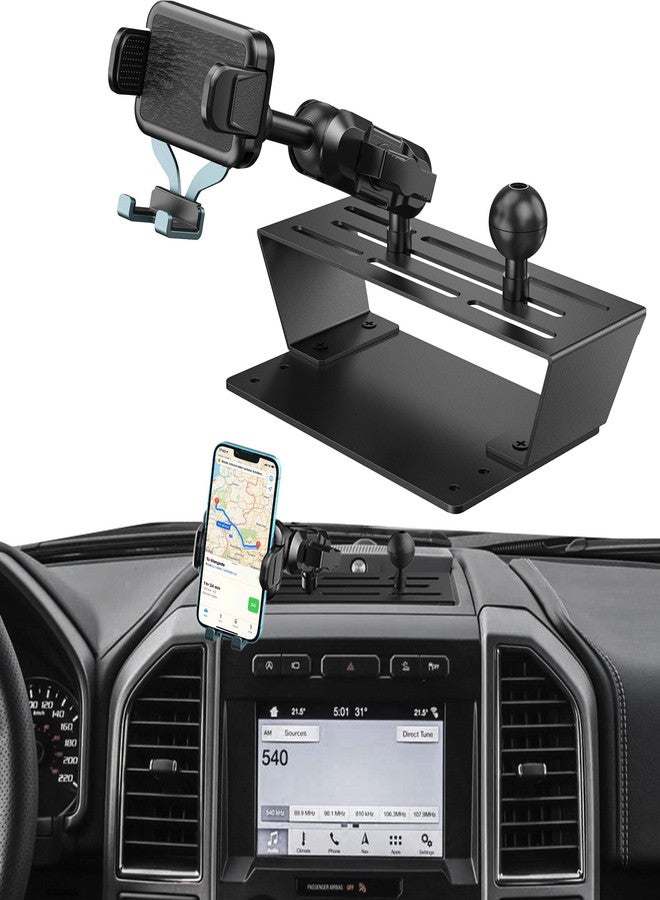 Surfcabin Dash Mount Phone Holder, Mobile Holder for 2015-2020 F150 2017-2022 F250 F350 Metal Cellphone Mounting Bracket Stand for Most Cell Phones - Image 1