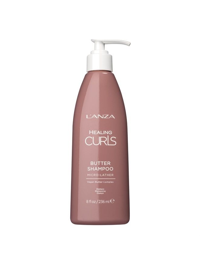 L'anza Healing Curls Butter Shampoo - Curly Hair Shampoo for a Creamy, Color-Safe Cleanse and Refreshed Curls - Paraben and Sulphate Free Shampoo (8 Fl Oz)  - Image 1