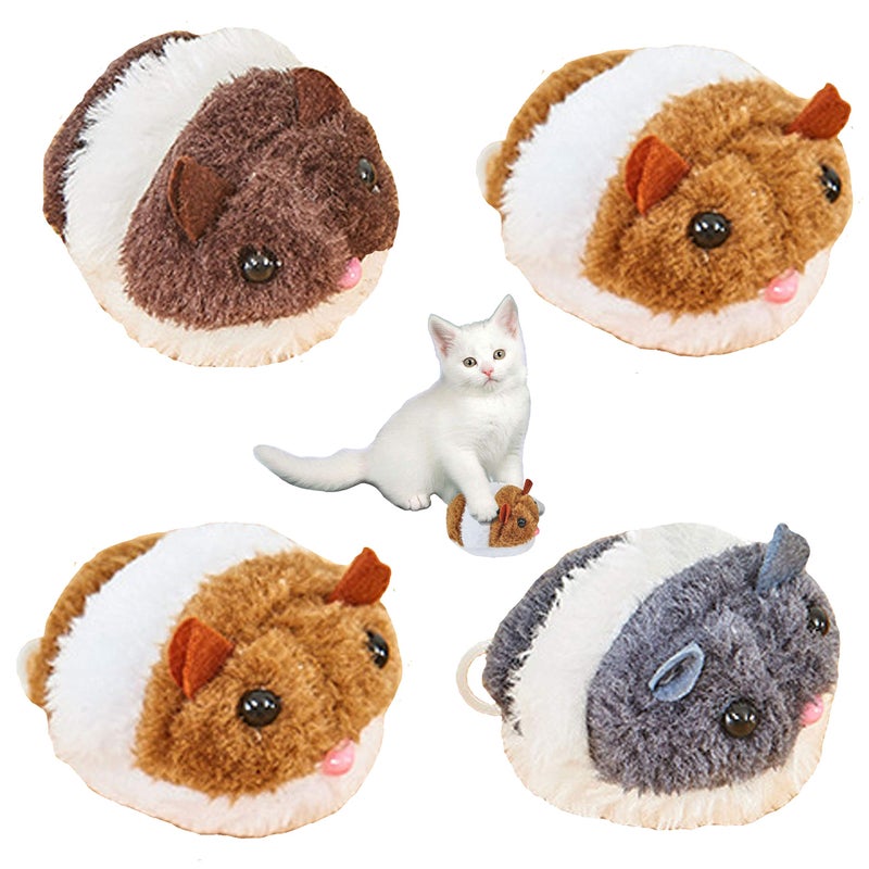 Carykon 4PCS Vibrating Drawstring Mouse Cat Catching Mouse Toy Funny Cat Mouse Plush Cat Toy Jumping Mouse - Image 2