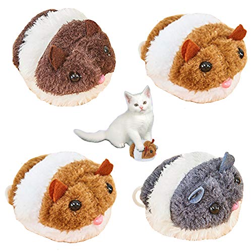Carykon 4PCS Vibrating Drawstring Mouse Cat Catching Mouse Toy Funny Cat Mouse Plush Cat Toy Jumping Mouse - Image 1