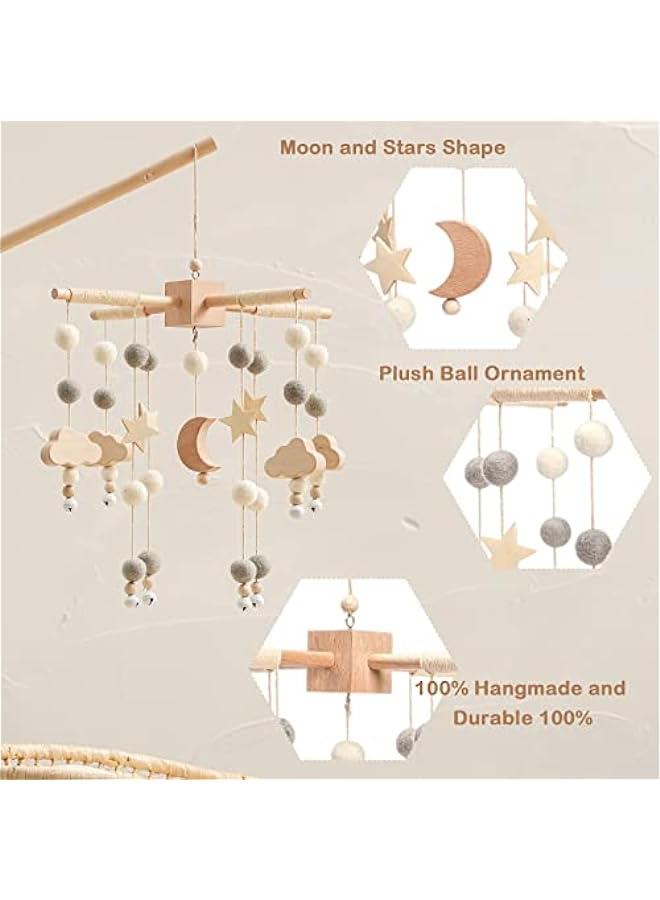 HOOKOR Nursery Mobile with Star and Moon Design for Baby Boys and Girls - Boho Decor for Infant Bedroom Hanging Decoration and Baby Shower Gift  - Image 2