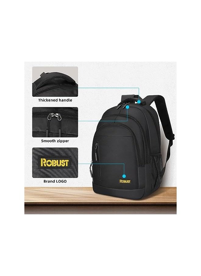ROBUST Travel Laptop Backpack, Business Anti Theft Slim Durable Laptop Bag, USB Charging Port,Water Resistant College School Large Computer Gifts Bag for Men Women adult Fits 17Inch (Traveler-Black)  - Image 4