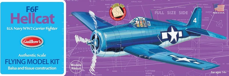 Guillows Guillow's F6F Hellcat U.S. Navy WWII Carrier Fighter Model Kit - Image 1
