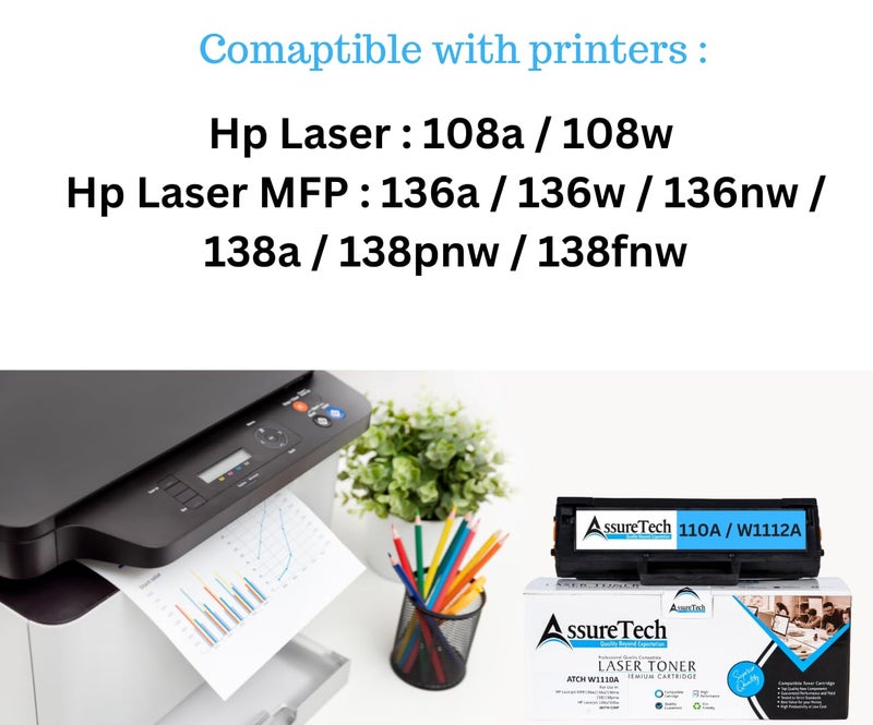 ASSURETECH 110A Toner Cartridge for H P 110A / W1112A for use in Laser Printer 108a / 108w / MFP 136a / 136w / 136nw / 138a / 138pnw / 138fnw - Image 3