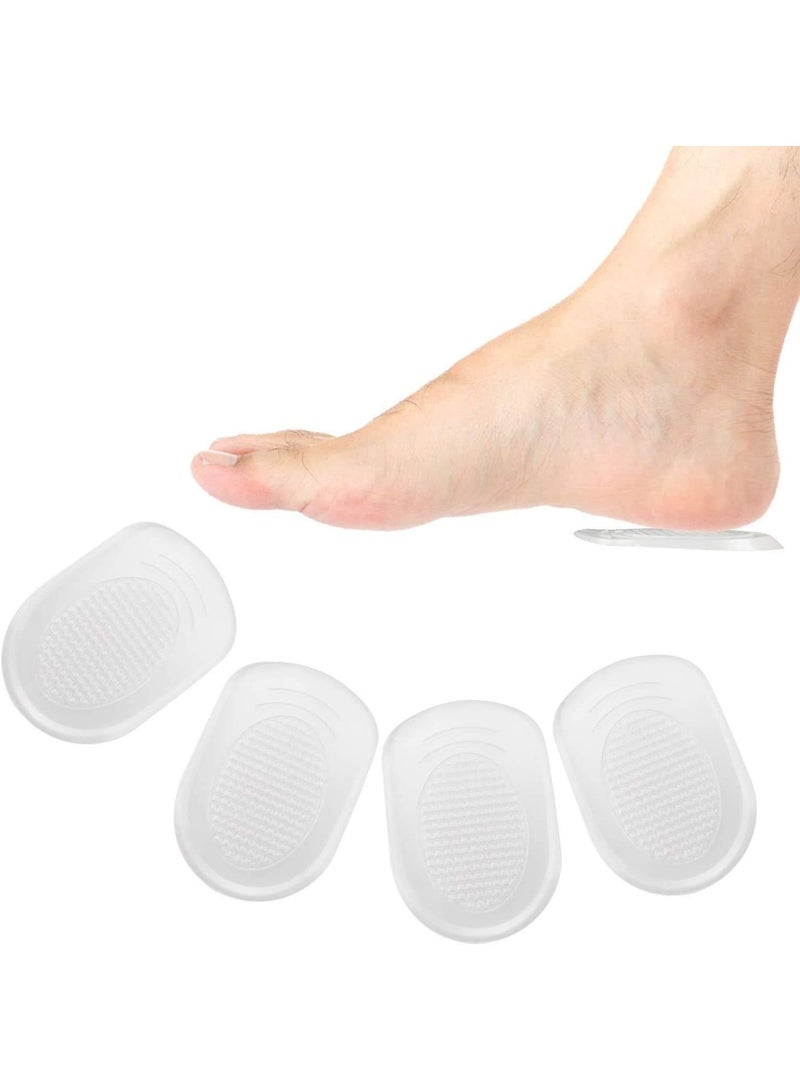 Silicone Gel Heel Cups - Shoe Inserts for Plantar Fasciitis, Sore Heel Pain, Bone Spur & Achilles Pain - Pad and Shock Absorbing Support for Women (2 Pairs/4Pcs) - Image 1