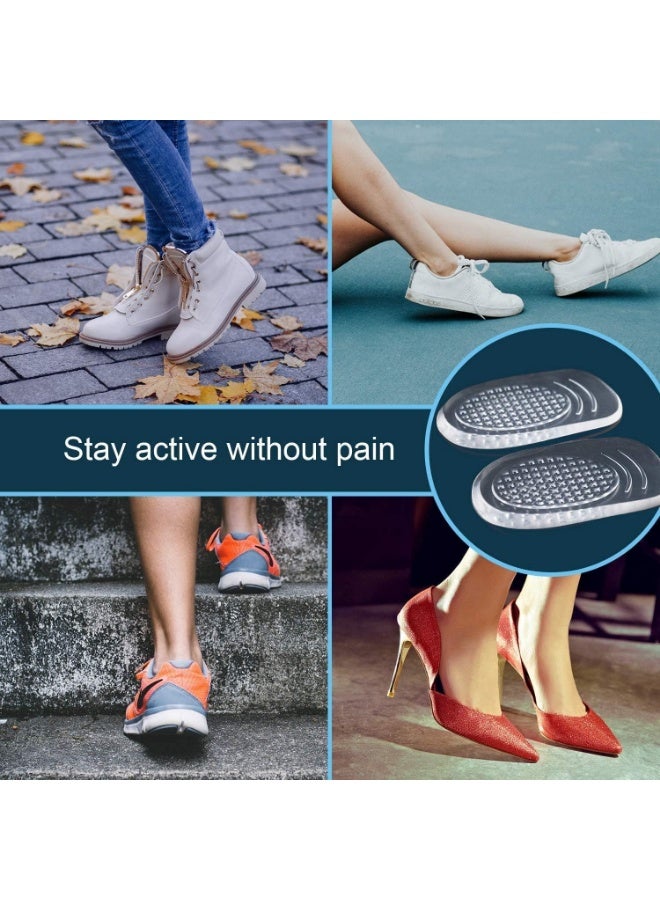 Silicone Gel Heel Cups - Shoe Inserts for Plantar Fasciitis, Sore Heel Pain, Bone Spur & Achilles Pain - Pad and Shock Absorbing Support for Women (2 Pairs/4Pcs) - Image 5