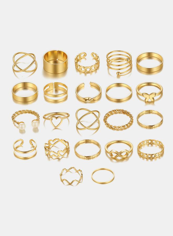 ستايلي مجموعة خواتم قابلة للتكديس من 22 قطعة - Image 1