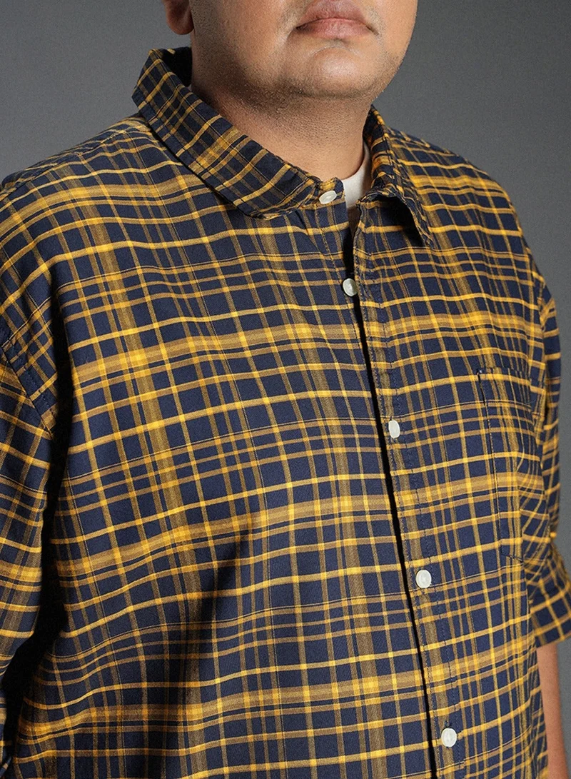 HIGH STAR Multicolor Classic Tartan Checked Cotton Shirt for Men, 100% Cotton