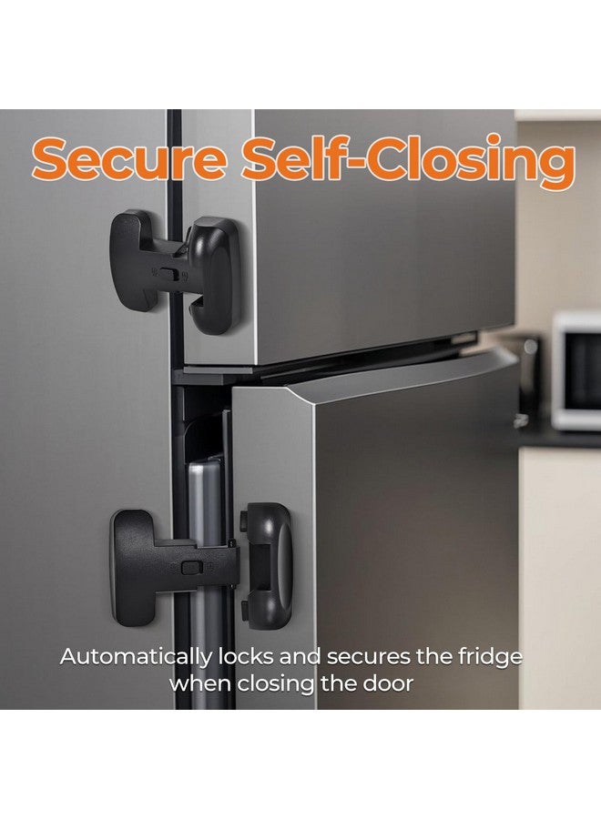 YCT Child Proof Refrigerator Freezer Door Lock Apply to Max 1"(25mm) Sealing Strip for Toddlers and Kids, no Tools Need or Drill (Grey 1PCS) - Image 3