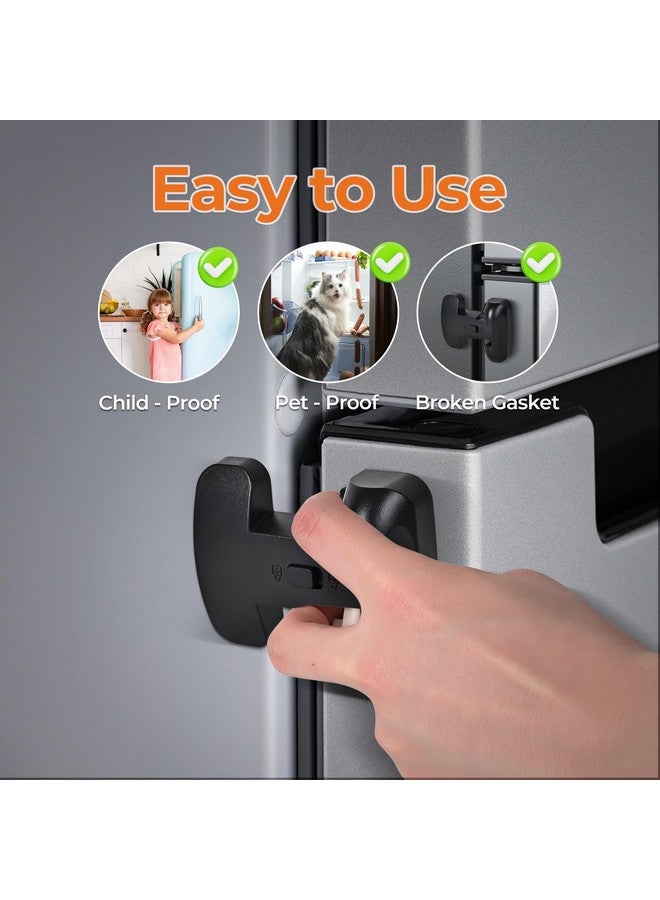 YCT Child Proof Refrigerator Freezer Door Lock Apply to Max 1"(25mm) Sealing Strip for Toddlers and Kids, no Tools Need or Drill (Grey 1PCS) - Image 2